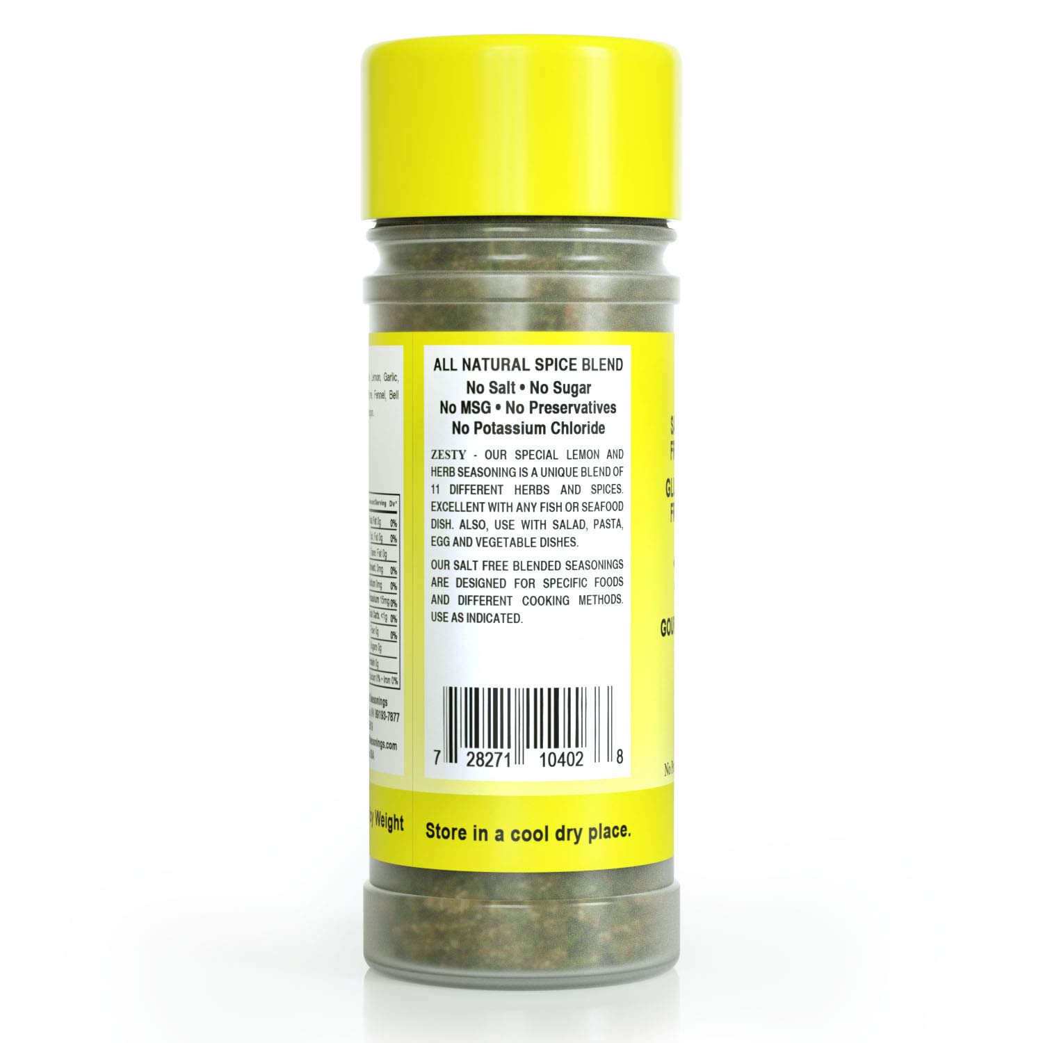 Zesty Lemon & Herb Salt Free Seasoning 2 oz. Bottle - Benson's