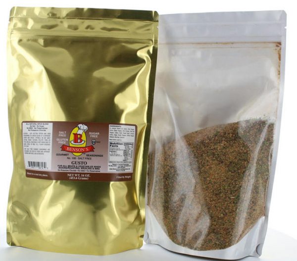 Gusto Garlic & Herb Pepper Salt Free Seasoning 1 lb Bag