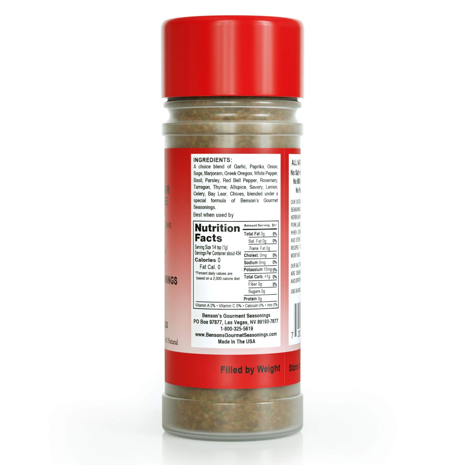 Zesty Lemon & Herb Salt Free Seasoning 2 oz. Bottle