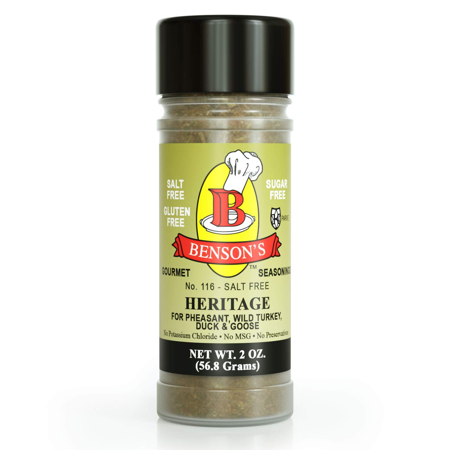 Heritage Game Bird & Poultry Salt Free Seasoning 2 oz. Bottle - Benson's  Gourmet Seasonings